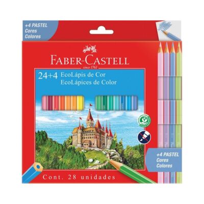 Kit Lápis De Cor Ecolápis Com 24 Cores + 4 Cores Pastel Kit Lápis De Cor Ecolápis Com 24 Cores + 4 Cores Pastel