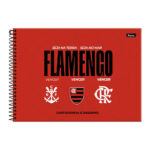Caderno De Desenho/Cartografia Espiral 80 Folhas Flamengo - Estampas Diversas