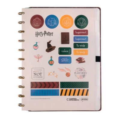 Caderno Inteligente 1/4 A5 Pequeno Espiral Com 80 Folhas – Harry Potter Chapéu Seletor – Marrom