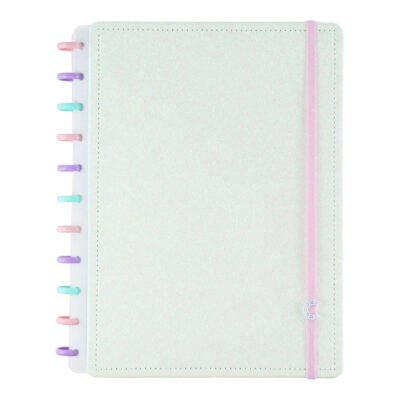 Caderno Inteligente Colegial Médio Espiral Com 80 Folhas - Lets Glitter Colorful
