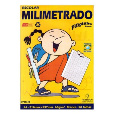 Milimetrado A-4 Bloco Com 50 Folhas - Branco Milimetrado A-4 Bloco Com 50 Folhas - Branco
