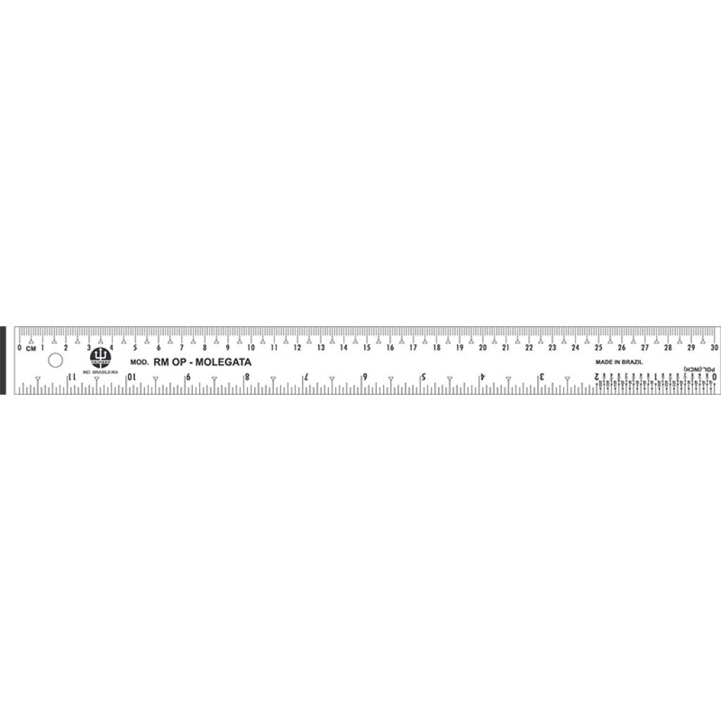 Regua 30cm Molegata - Transparente Regua 30cm Molegata - Transparente