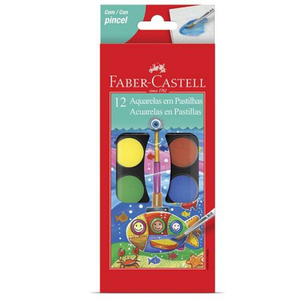 Aquarela Pastilha Com 12 Cores Aquarela Pastilha Com 12 Cores