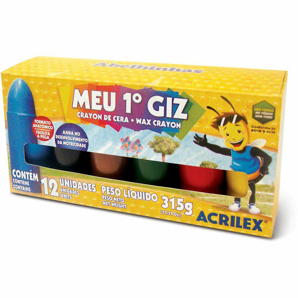 GizÃo De Cera Com 12 Cores - Meu Primeiro Giz GizÃo De Cera Com 12 Cores - Meu Primeiro Giz