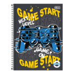 Caderno Espiral Universitário Grande Capa Dura 256 Folhas 16 Matérias Pepper - Estampas Sortidos