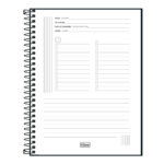 Caderno Espiral Colegial Médio Capa Dura 80 Folhas Executivo Organizer - Preto