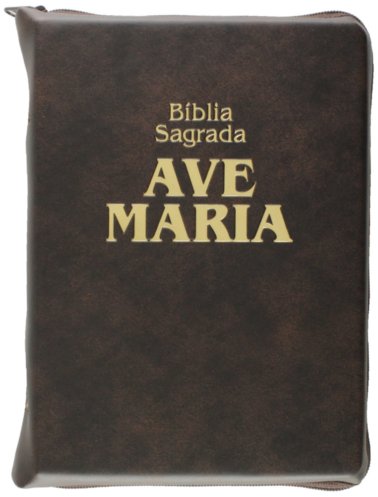 Bíblia Sagrada Média Capa Courvin Marrom Com Zíper Bíblia Sagrada Média Capa Courvin Marrom Com Zíper