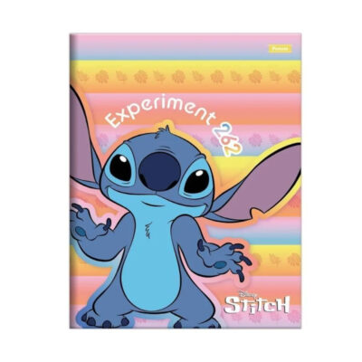 Caderno 1/4 Pequeno Brochura Costurado Sem Mola Capa Dura 80 Folhas Stitch - Estampas Sortidas