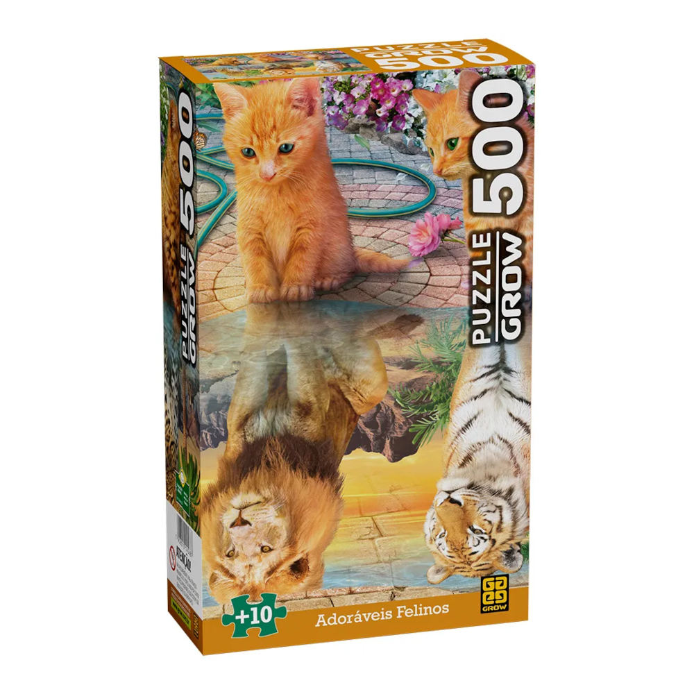 Quebra Cabeça Com 500 Peças - Adoráveis Felinos Quebra Cabeça Com 500 Peças - Adoráveis Felinos