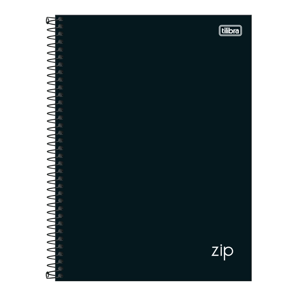 Caderno Espiral Universitário Grande Capa Dura 80 Folhas Zip - Preto Caderno Espiral Universitário Grande Capa Dura 80 Folhas Zip - Preto