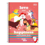 Caderno Espiral Universitário Grande Capa Dura 80 Folhas Hug Me - Estampas Sortidas
