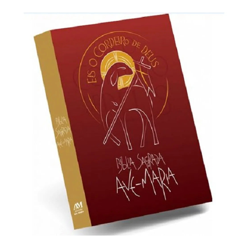 Bíblia Sagrada Ave Maria - Eis O Cordeiro De Deus - Vermelha Bíblia Sagrada Ave Maria - Eis O Cordeiro De Deus - Vermelha