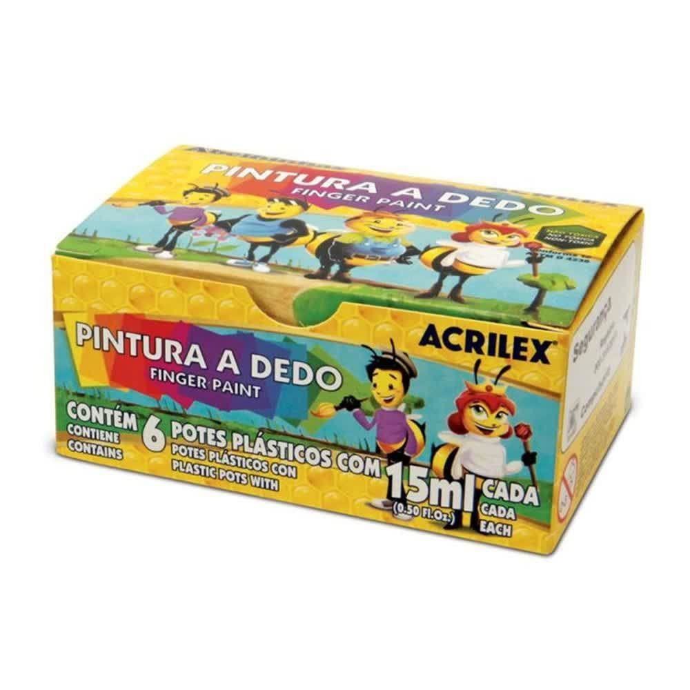 Pintura A Dedo Com 6 Cores - 15ml Cada Pintura A Dedo Com 6 Cores - 15ml Cada