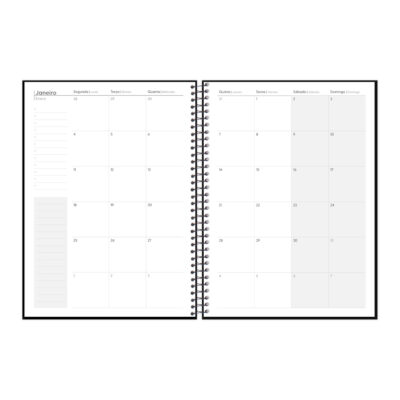 Agenda Espiral Office Class Semanal 2027 – Cores Sortidas