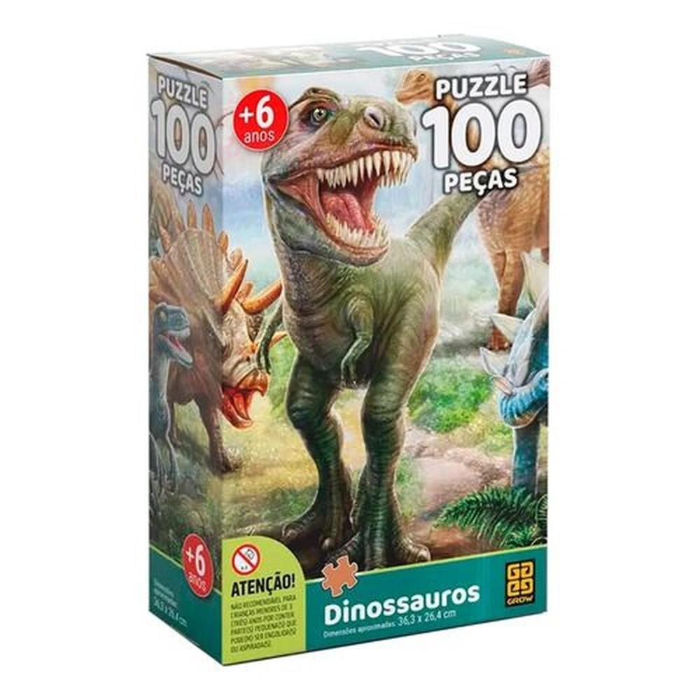 Quebra-Cabeça Com 100 Peças - Dinossauros Quebra-Cabeça Com 100 Peças - Dinossauros