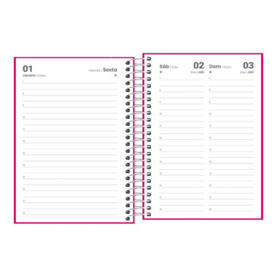 Agenda Espiral M4 Pepper 2027 – Rosa
