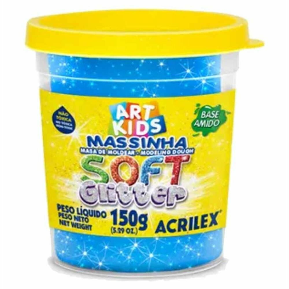 Massa De Modelar Soft Glitter 150g - Azul Massa De Modelar Soft Glitter 150g - Azul