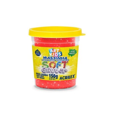 Massa De Modelar Soft Glitter 150g - Vermelho