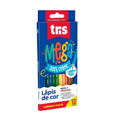 Lapis De Cor Com 12 Cores Mega Soft Color Lapis De Cor Com 12 Cores Mega Soft Color