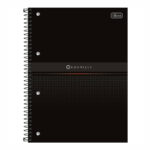Caderno Espiral Universitário Grande Capa Dura 80 Folhas Executivo Organizer - Preto