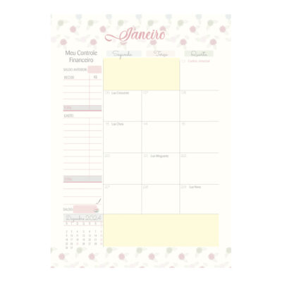Planner Grampeado Detalhes 2027 – Estampas Sortidas