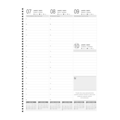 Agenda Espiral Easy Week 2027 – Cores Sortidas