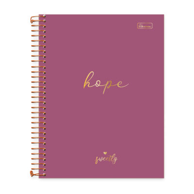 Caderneta Espiral Capa Dura 1/8 80 Folhas Sweetly – Cores Diversas