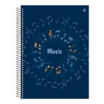 Caderno Espiral Universitário Grande Capa Dura 80 Folhas Música - Estampas Sortidas