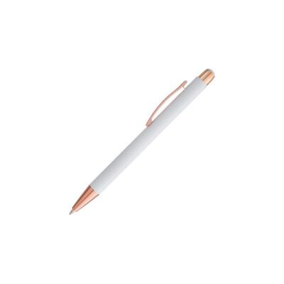 Caneta Esferográfica Crown Cooper - Branco E Rose