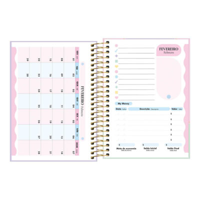 Agenda Espiral Happy M4 2027 – Cores Sortidas
