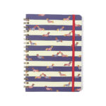 Caderno Colegial Médio Espiral 80 Folhas Capa Dura Pautado - Praia- cachorros