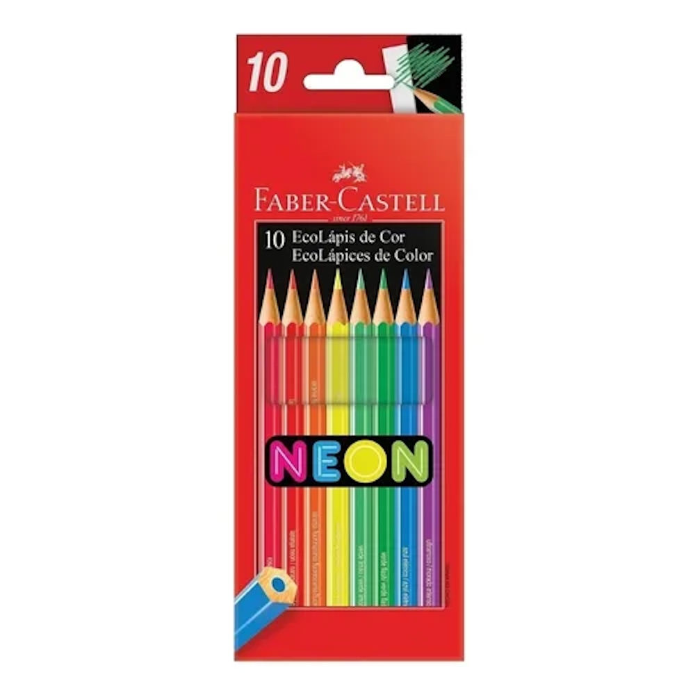 Lápis De Cor Ecolápis Com 10 Unidades Neon Lápis De Cor Ecolápis Com 10 Unidades Neon