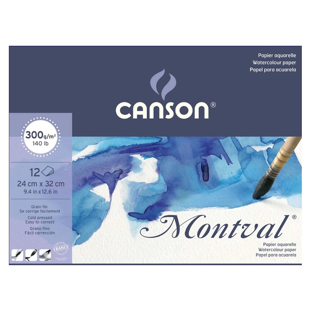 Bloco Aquarela A4 Com 12 Folhas 300g/M² - Montval Branco Bloco Aquarela A4 Com 12 Folhas 300g/M² - Montval Branco