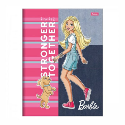 Caderno Brochura Costurado Sem Mola Universitário Grande Capa Dura 80 Folhas Barbie – Estampas Sorti