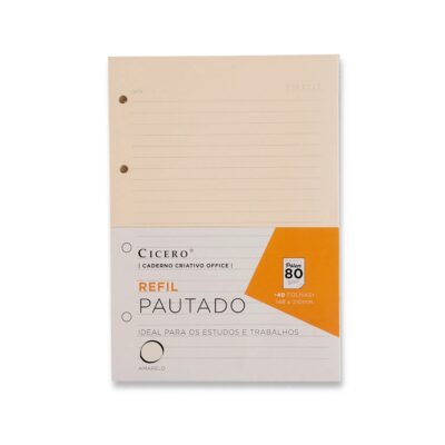 Refil Caderno Pautado - Criativo Office - Amarelo Refil Caderno Pautado - Criativo Office - Amarelo