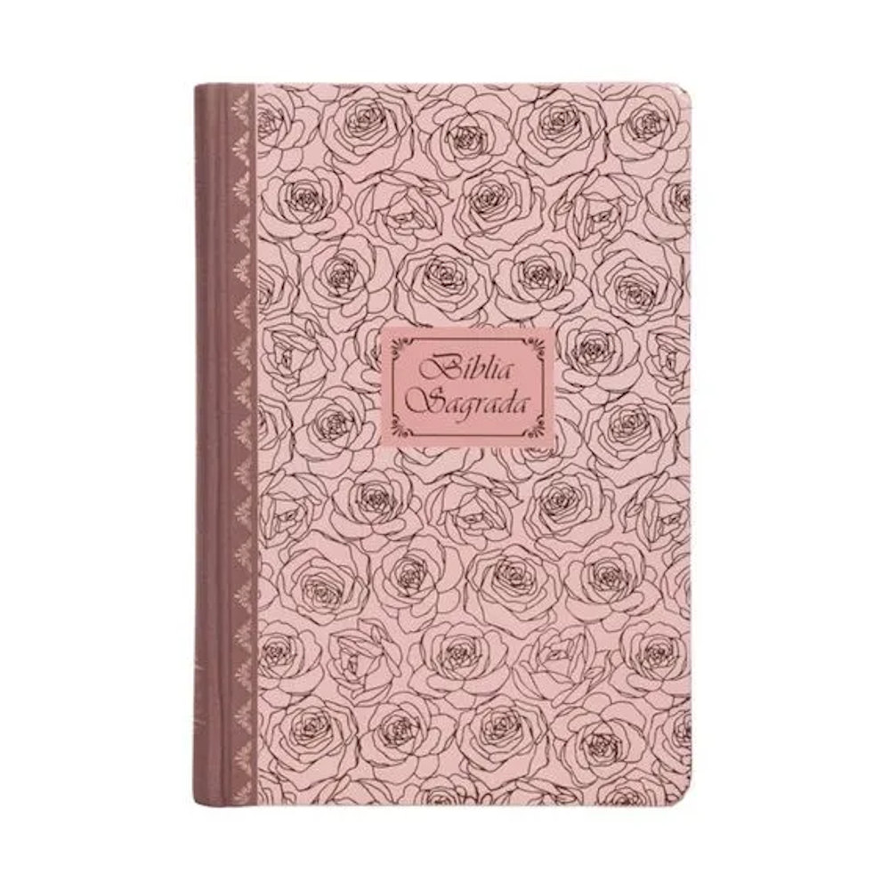 Bíblia Sagrada Católica, Letra Grande, Rosas, Capa Dura Com Lombada Em Tecido Bíblia Sagrada Católica, Letra Grande, Rosas, Capa Dura Com Lombada Em Tecido