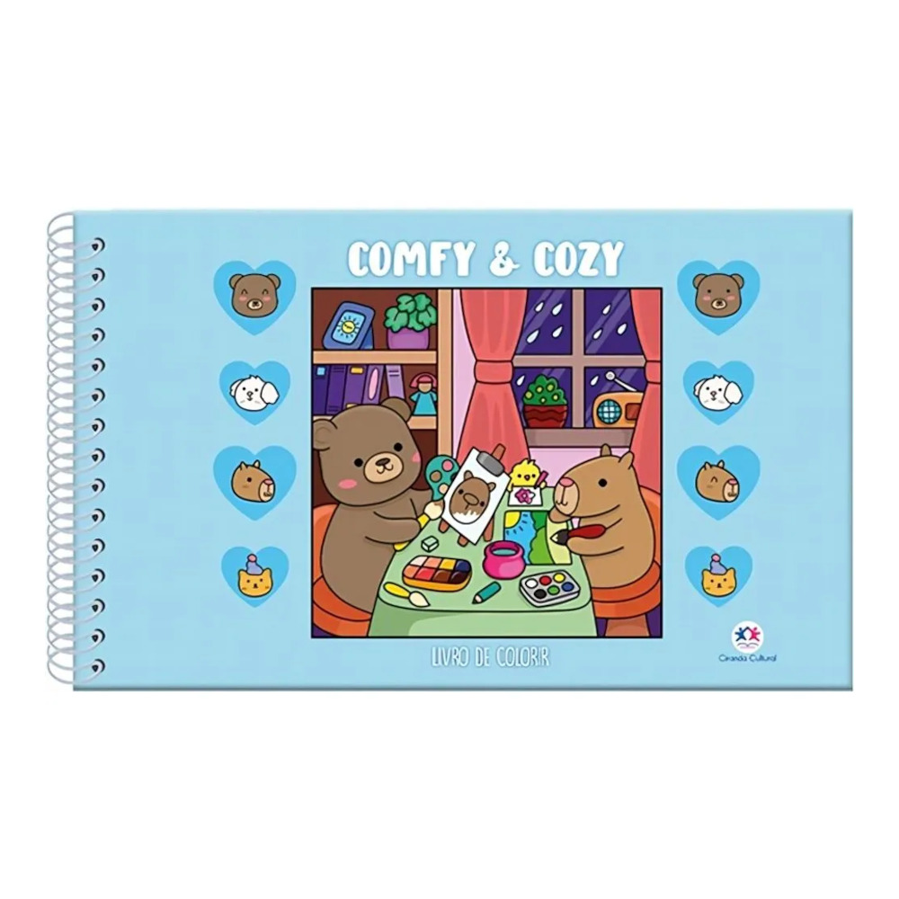 Comfy E Cozy - Livro De Colorir - Capa Azul Comfy E Cozy - Livro De Colorir - Capa Azul