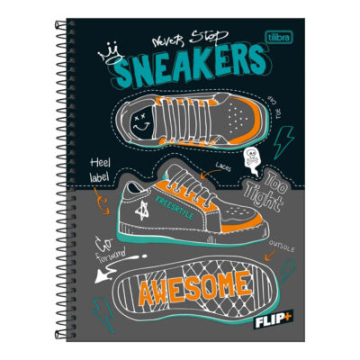 Caderno Espiral Universitário Grande Capa Dura 320 Folhas 16 Matérias Flip+ - Estampas Sortidas