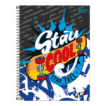 Caderno Espiral Universitário Grande Capa Dura 96 Folhas Flip+  - estampas Sortidas