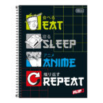 Caderno Espiral Universitário Grande Capa Dura 96 Folhas Flip+  - estampas Sortidas