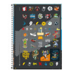 Caderno Espiral Universitário Grande Capa Dura 96 Folhas Flip+  - estampas Sortidas