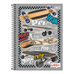 Caderno Espiral Universitário Grande Capa Dura 96 Folhas Like+ - estampas Sortidas Caderno Espiral Universitário Grande Capa Dura 96 Folhas Like+ - estampas Sortidas