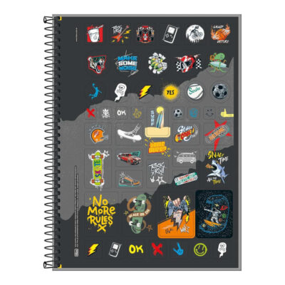 Caderno Espiral Universitário Grande Capa Dura 96 Folhas Like+  – estampas Sortidas