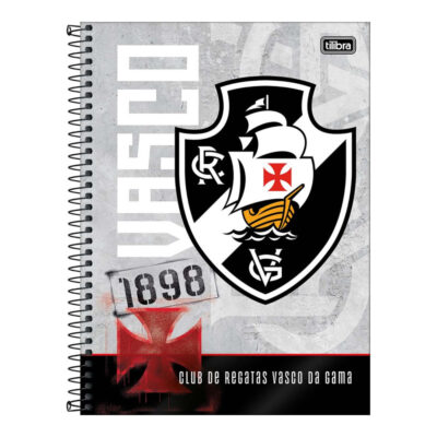 Caderno Espiral Universitário Grande Capa Dura 160 Folhas 10 Matérias Vasco - Estampas Sortidas