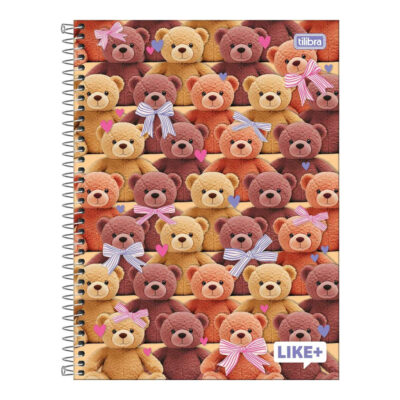 Caderno Espiral Universitário Grande Capa Dura 96 Folhas Like+ Fem  - estampas Sortidas