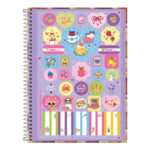 Caderno Espiral Universitário Grande Capa Dura 96 Folhas Like+ Fem  - estampas Sortidas