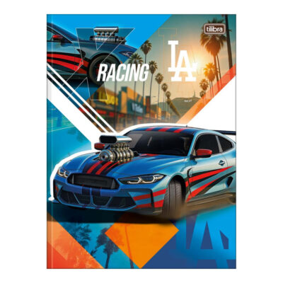 Caderno Brochura Costurado Sem Mola Universitário Grande Capa Dura 48 Folhas X-Racing - Estampas Sor