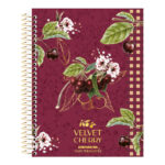 Caderno Espiral Colegial Médio Capa Dura 80 Folhas - Velvet Cherry