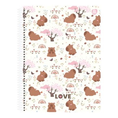 Caderno Espiral Universitário Grande Capa Dura 160 Folhas 10 Matérias Love - Estampas Sortidas