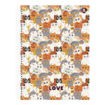 Caderno Espiral Universitário Grande Capa Dura 160 Folhas 10 Matérias Love - Estampas Sortidas